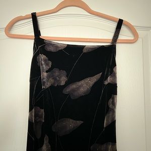 Cache black velvet foral dress. Size small. 90s 2000s dress. Long maxi. Bodycon